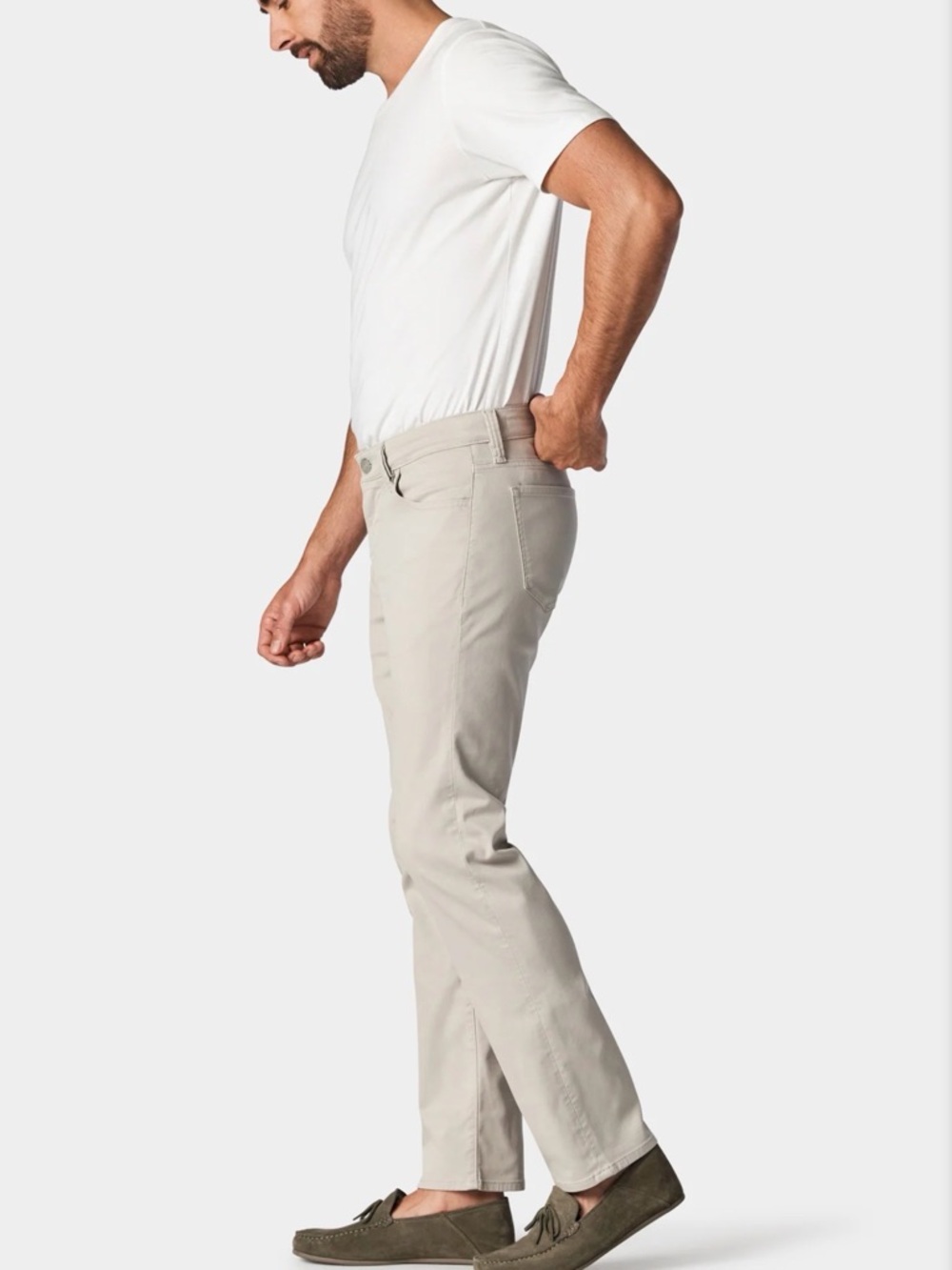 Heritage Men's Slim Straight Chino Pants in Light Beige
